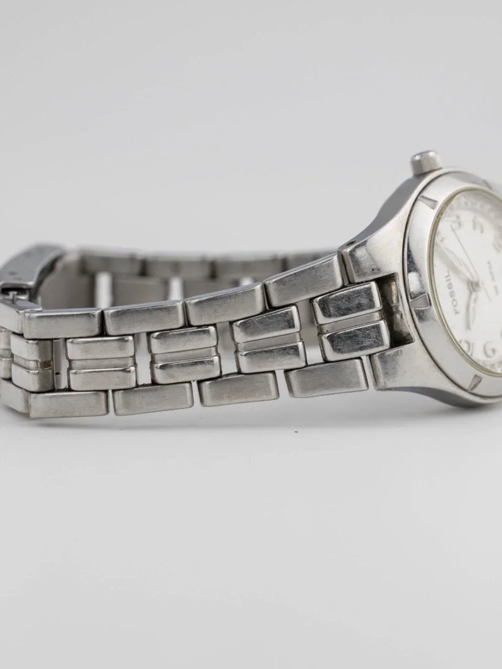 Fossil AM3582 Crystal Bezel 10 ATM Quartz Analog Women's Watch New Battery